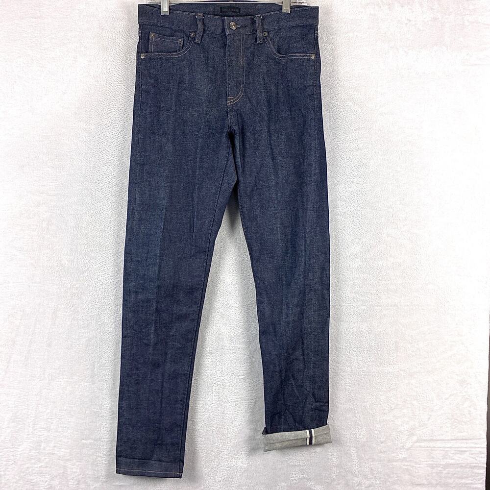 Uniqlo Jeans Mens 30x32 Raw Kaihara Japanese Red Line Selvedge Slim Straight